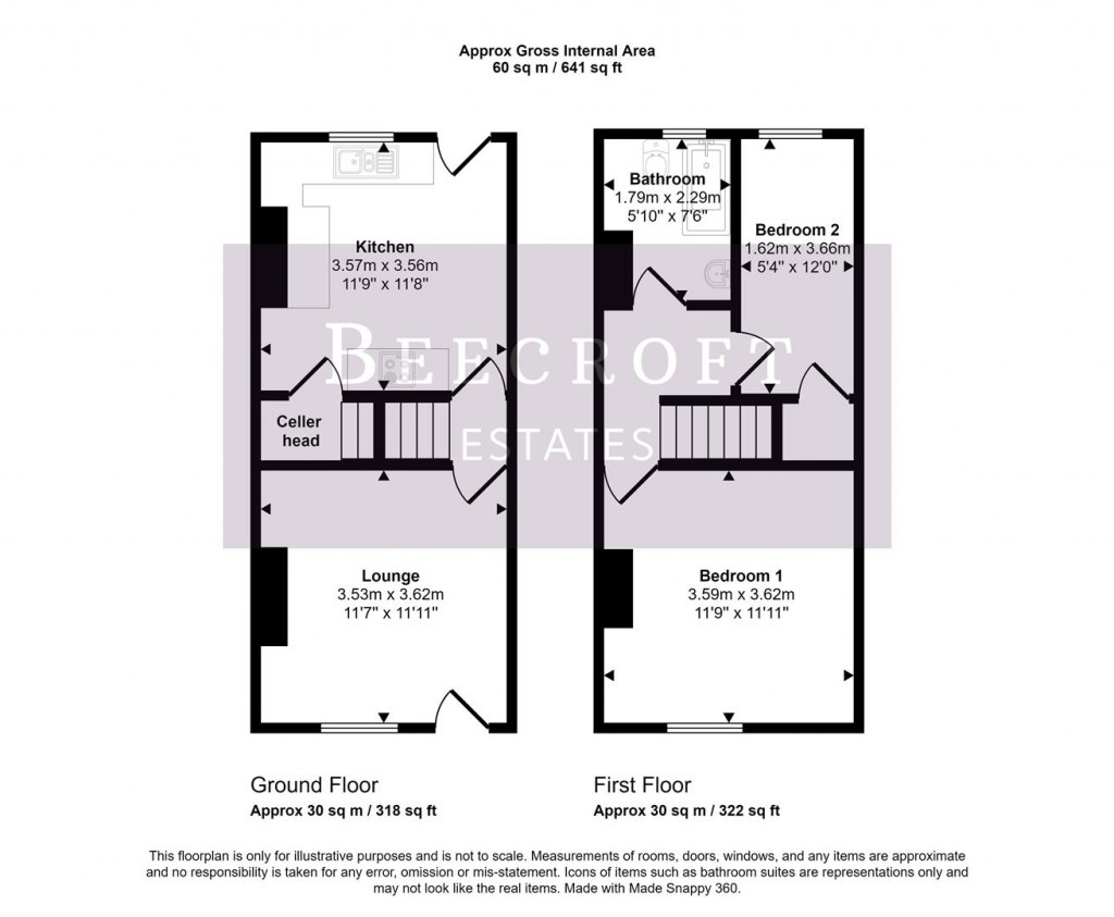 Floorplans For Cherry Tree Street, Elsecar, Barnsley