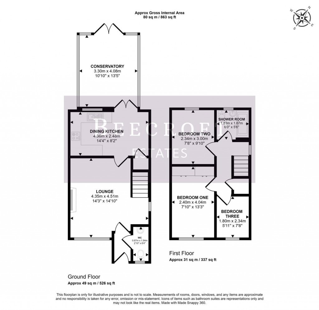 Floorplans For Fernhall Croft, Wombwell, Barnsley