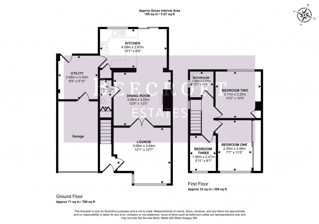 Floorplans For Wood Walk, Wombwell, Barnsley