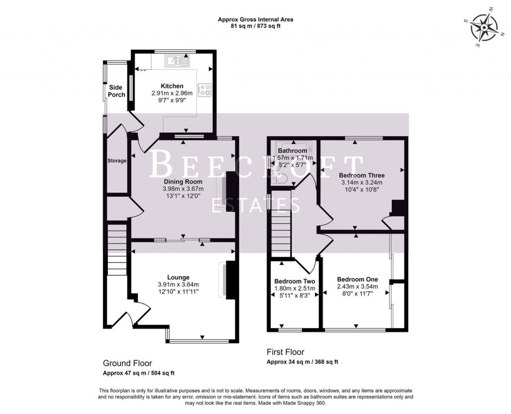 Floorplans For Wood Walk, Wombwell, Barnsley