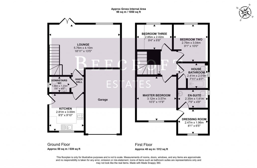 Floorplans For Wells Lane, Wombwell, Barnsley