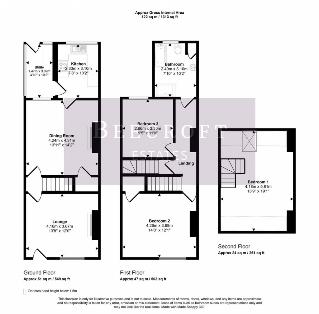 Floorplans For Hough Lane, Wombwell, Barnsley